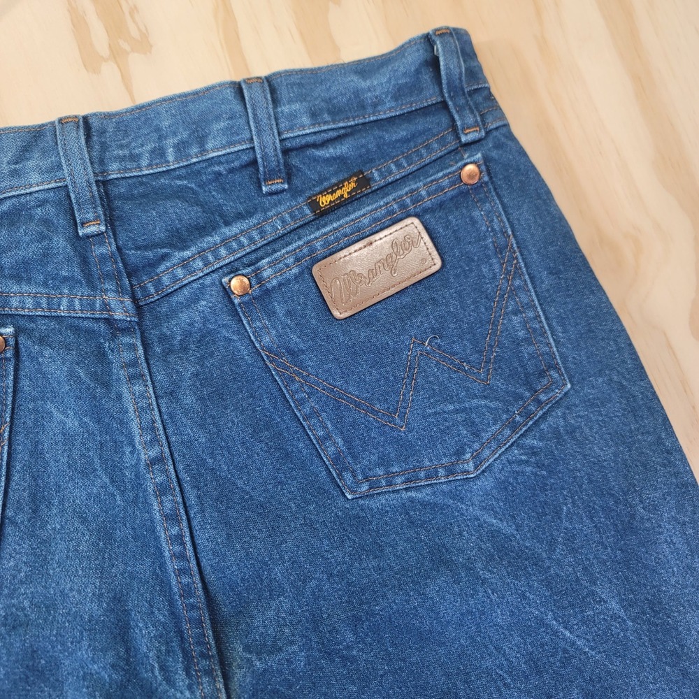 Wrangler Jeans Mens 34x30 Blue Excellent 13MWZ Cowboy Cut Straight Leg Denim - Picture 5 of 7